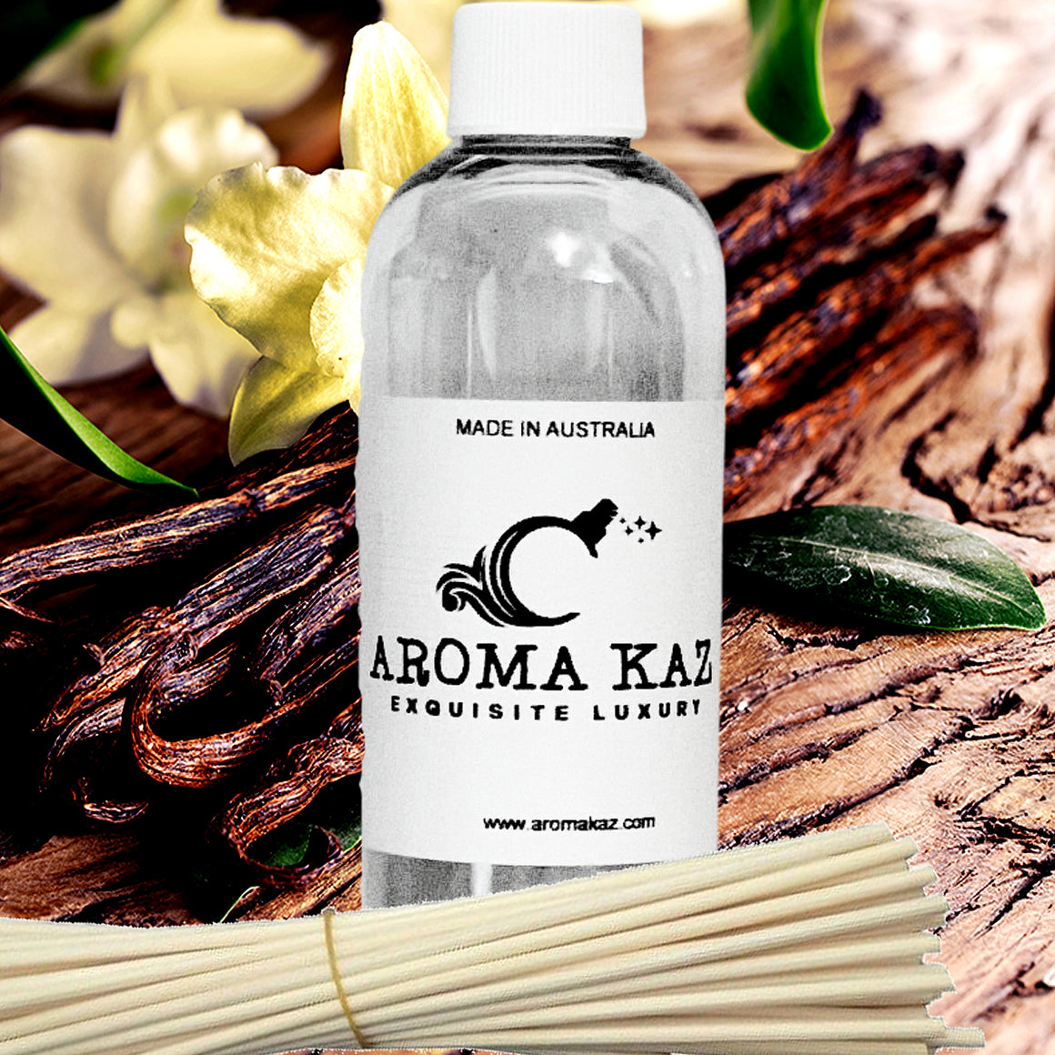 Sandalwood Vanilla Musk Diffuser Fragrance Oil with Reeds – Vegan Cruelty-Free Home Aroma