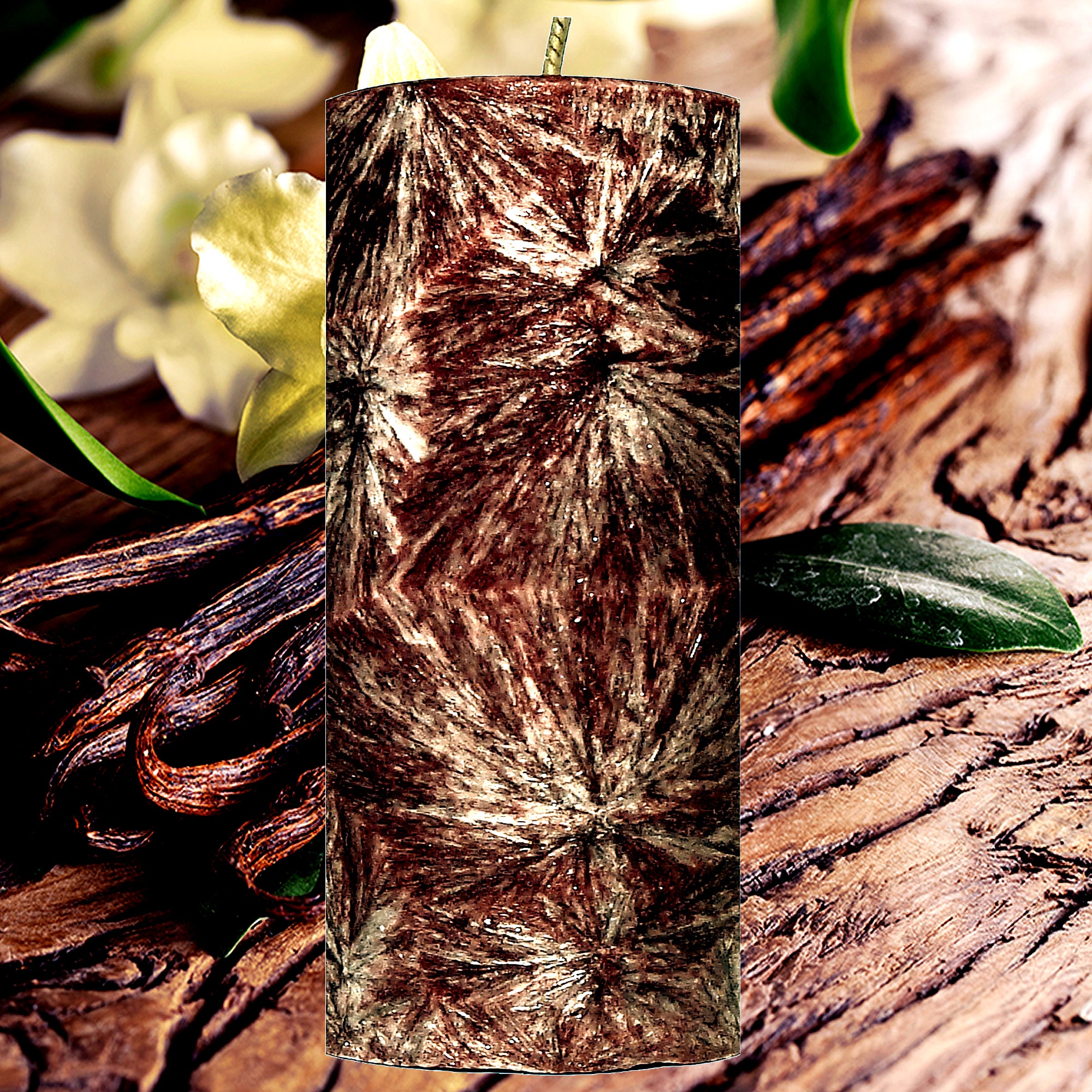Sandalwood Vanilla Musk Pillar Candle – Plant-Based, Eco-Friendly, Vegan, Cruelty Free