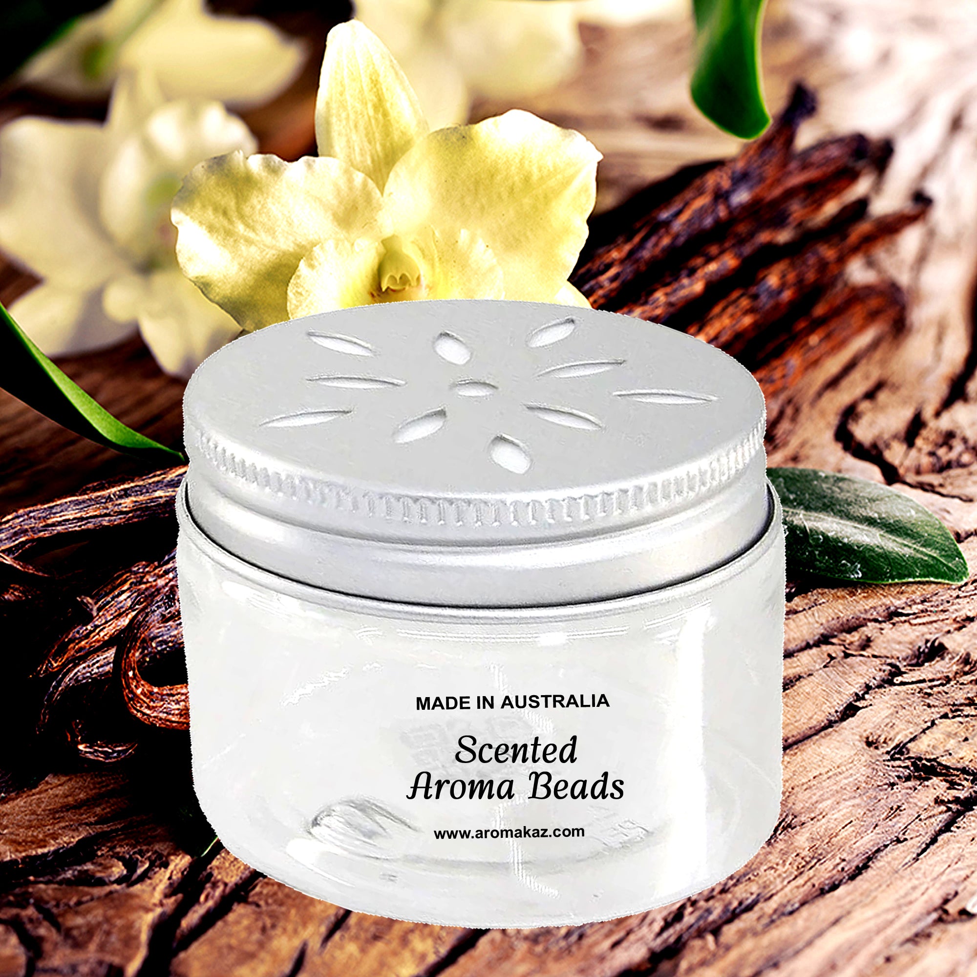 Sandalwood Vanilla Musk Air Freshener Aroma Beads - Room, Car, Pantry, Pet Areas, Linen