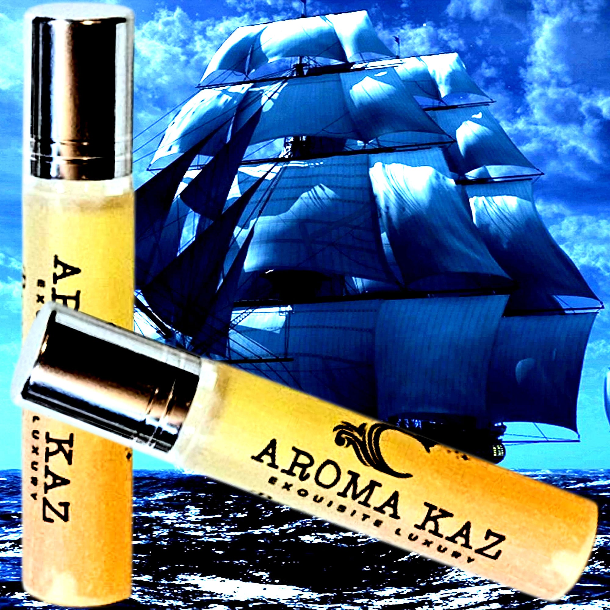 Sea Spice For Men Fragrance Roll On – vegan, cruelty-free perfume roll on featuring fresh marine spices and masculine oceanic notes, handmade in Australia.