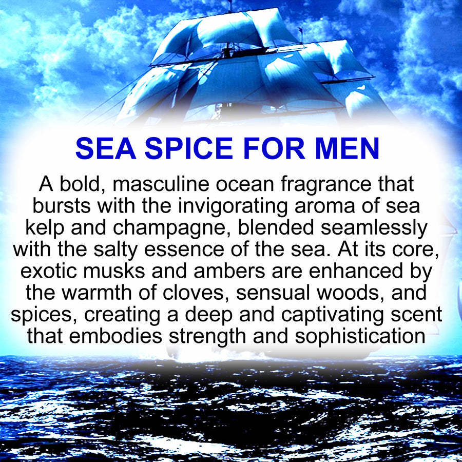 Sea Spice For Men Diffuser Fragrance Oil with Reeds – Vegan Cruelty-Free Home Aroma
