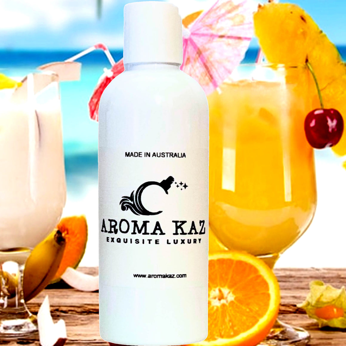 Sex On The Beach Body Massage Oil – vegan, cruelty-free, plant-based hydrating oil with tropical fruits and sweet cocktail-inspired notes, handmade in Australia.