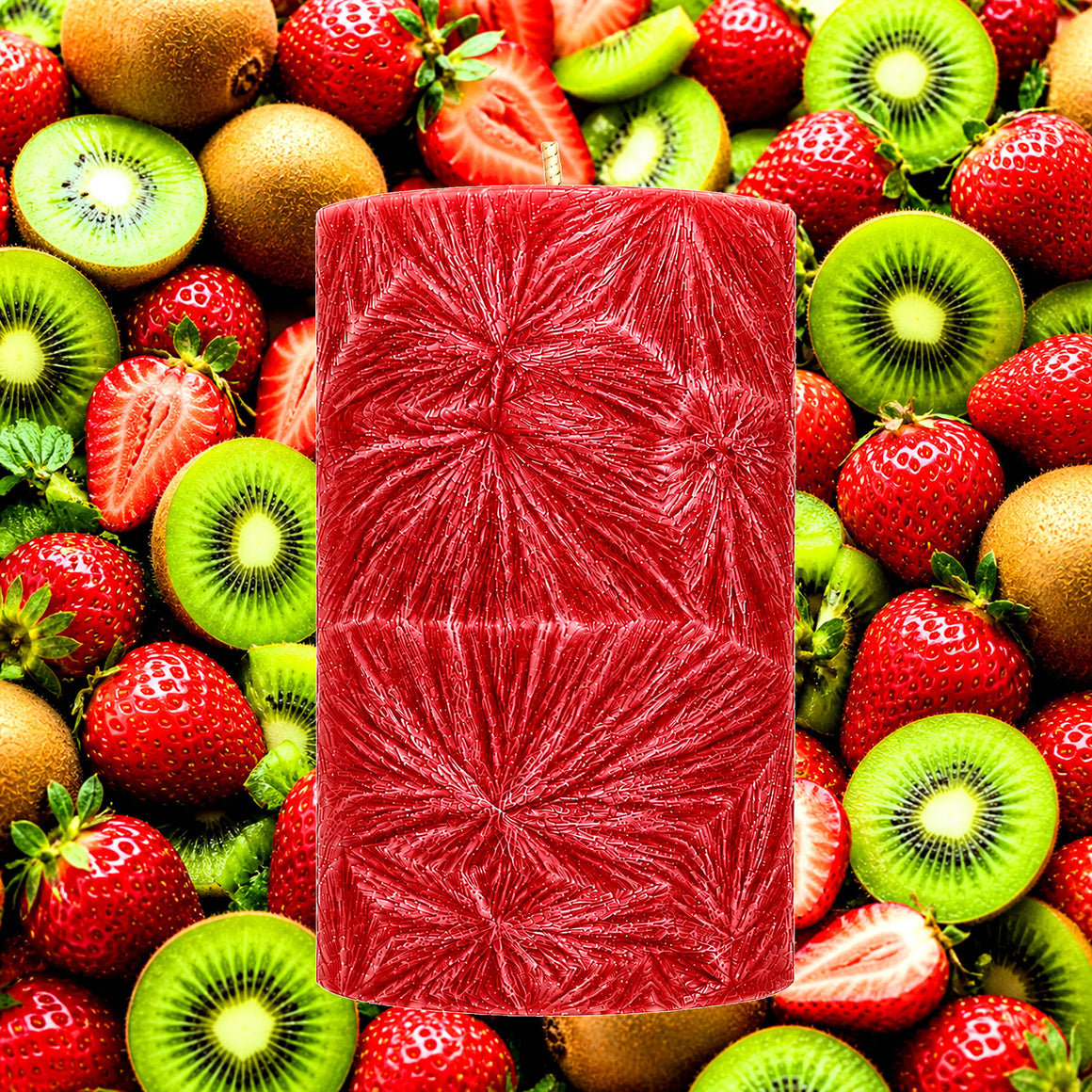 Strawberries & Kiwi Fruit Pillar Candle