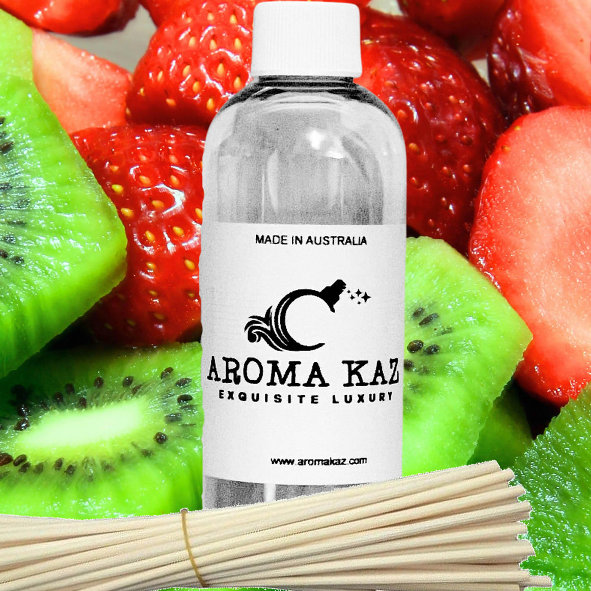 Strawberries & Kiwi Fruit Diffuser Fragrance Oil with Reeds – Vegan Cruelty-Free Home Aroma