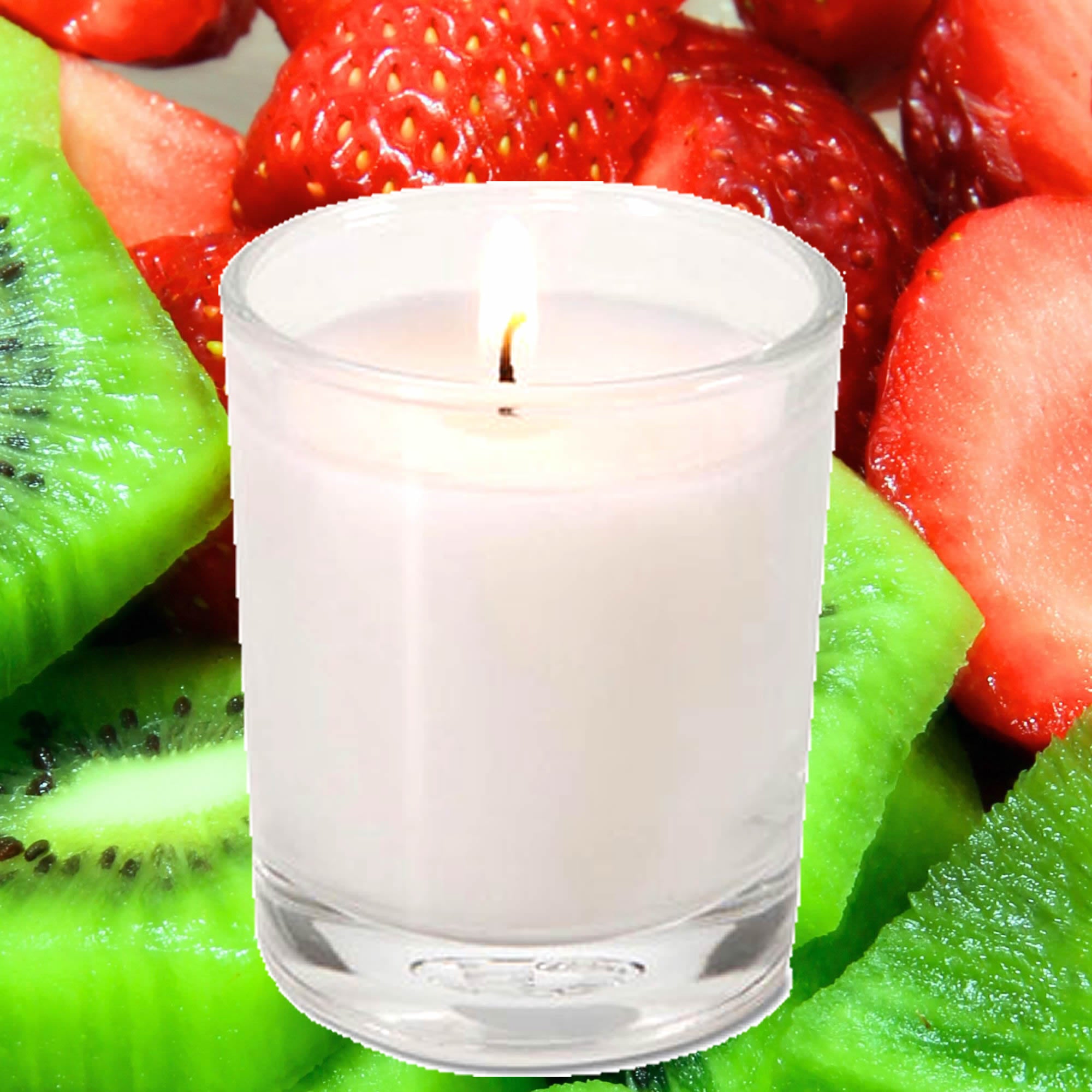 Strawberries & Kiwi Fruit Eco Soy Votive Candles – Clean Burn, Plant-Based, Vegan & Pet Safe
