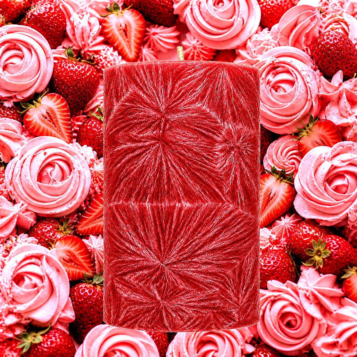 Strawberry Buttercream Pillar Candle