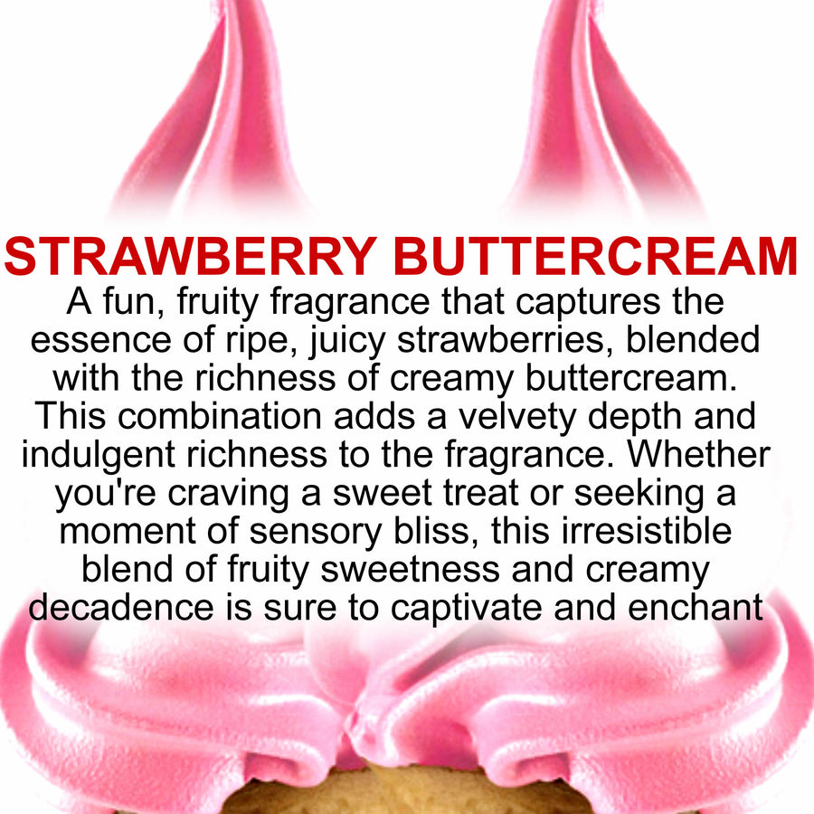Strawberry Buttercream Pillar Candle – Plant-Based, Eco-Friendly, Vegan, Cruelty Free