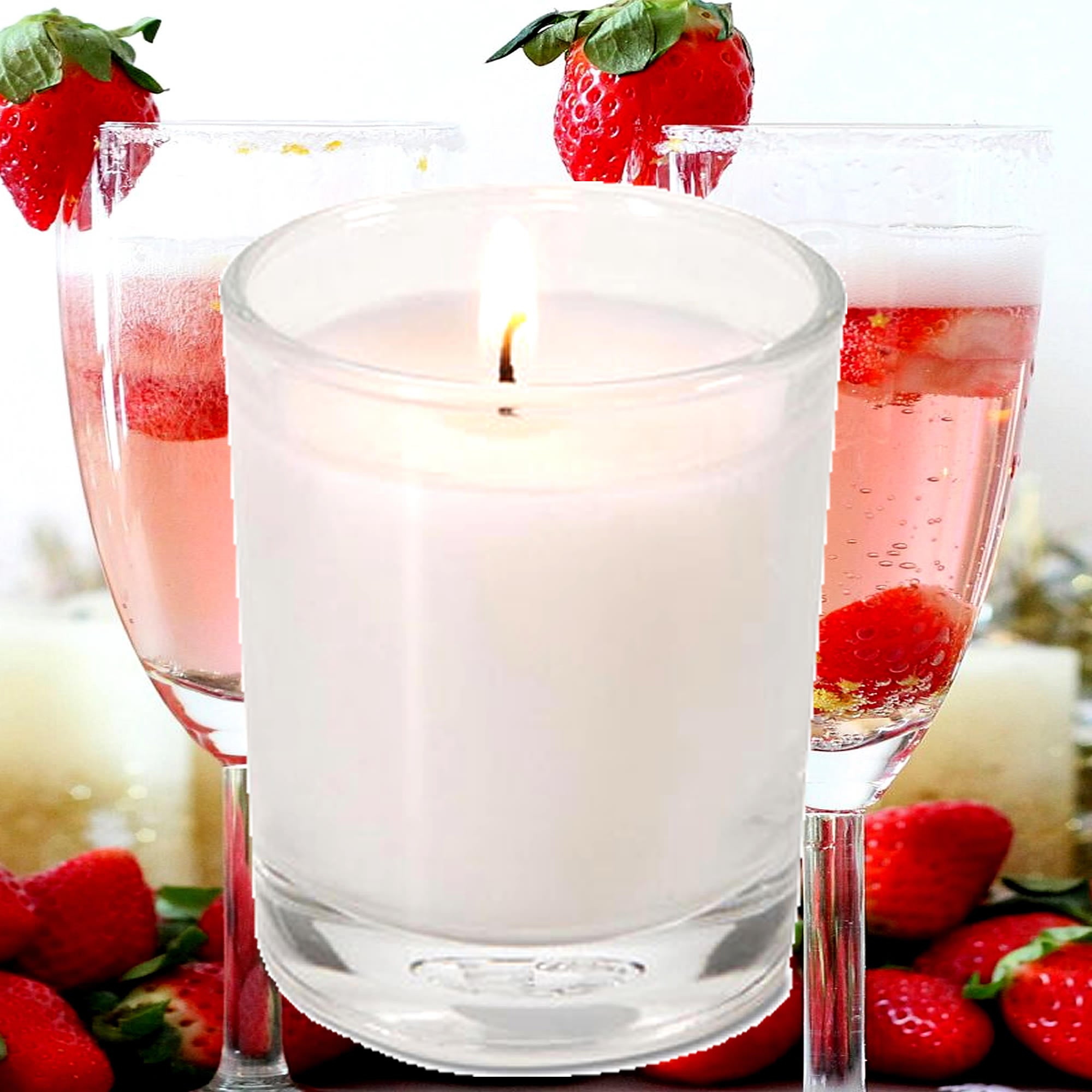 Strawberry Champagne Eco Soy Votive Candles – Clean Burn, Plant-Based, Vegan & Pet Safe