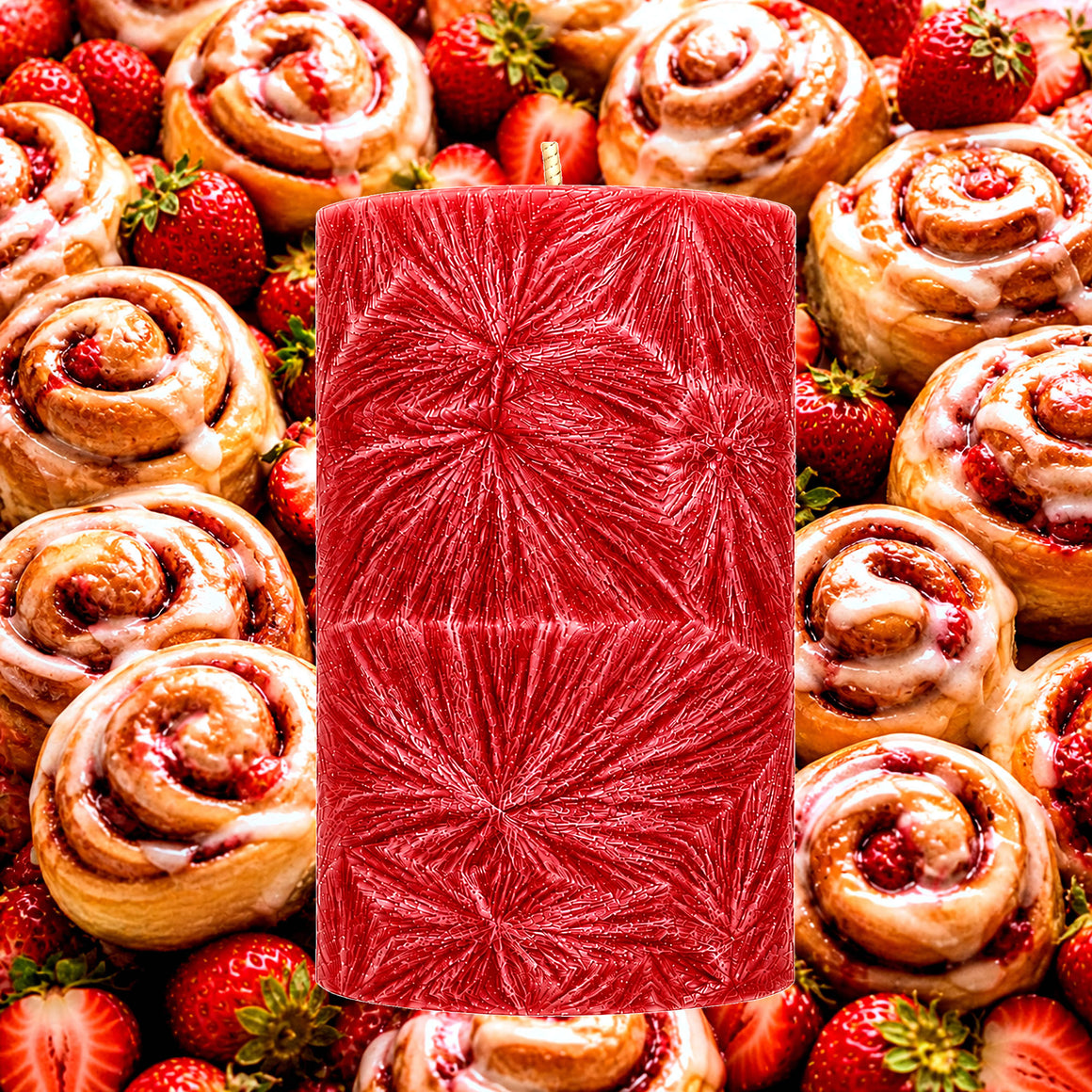 Strawberry Cinnamon Buns Pillar Candle