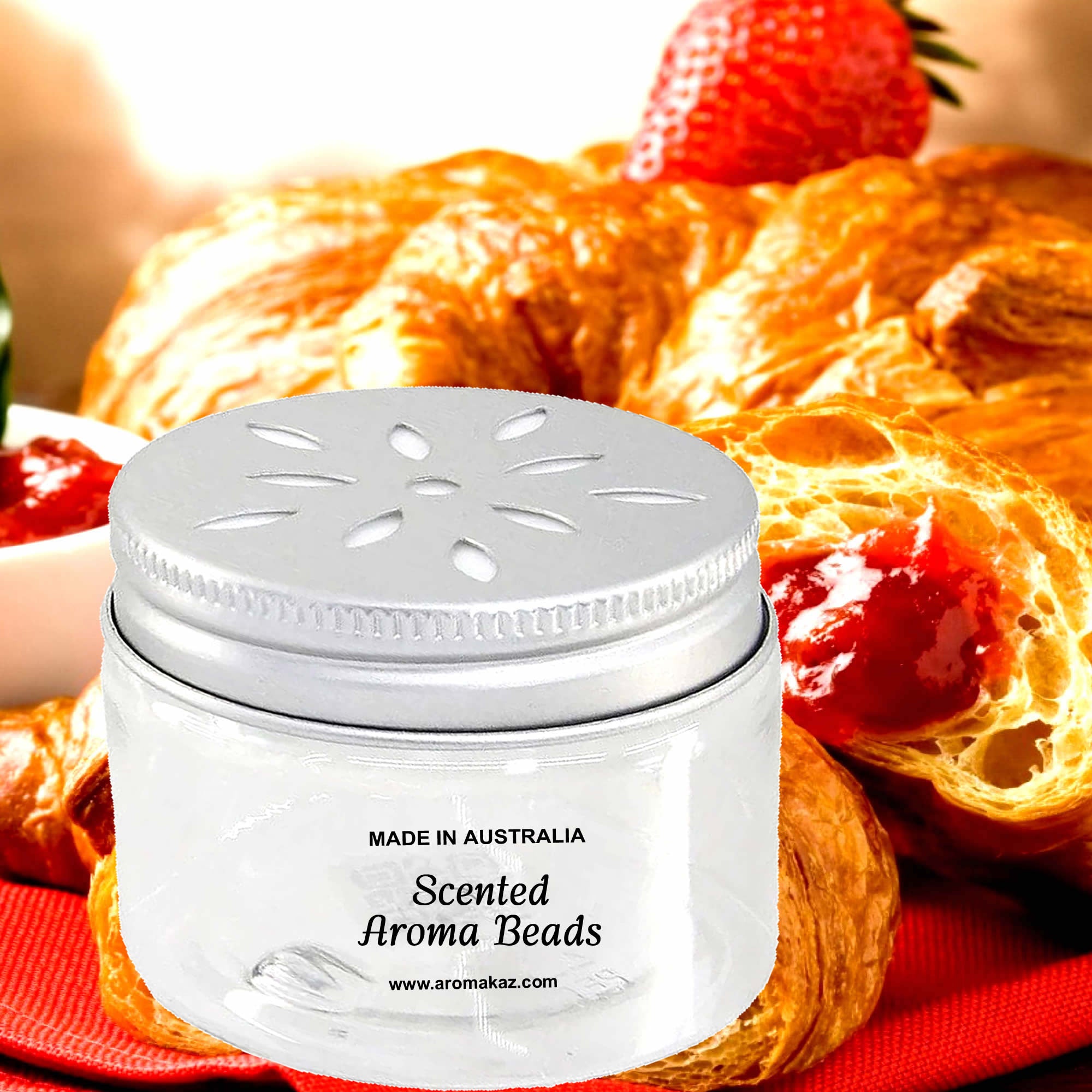Strawberry Croissants Air Freshener Aroma Beads - Room, Car, Pantry, Pet Areas, Linen