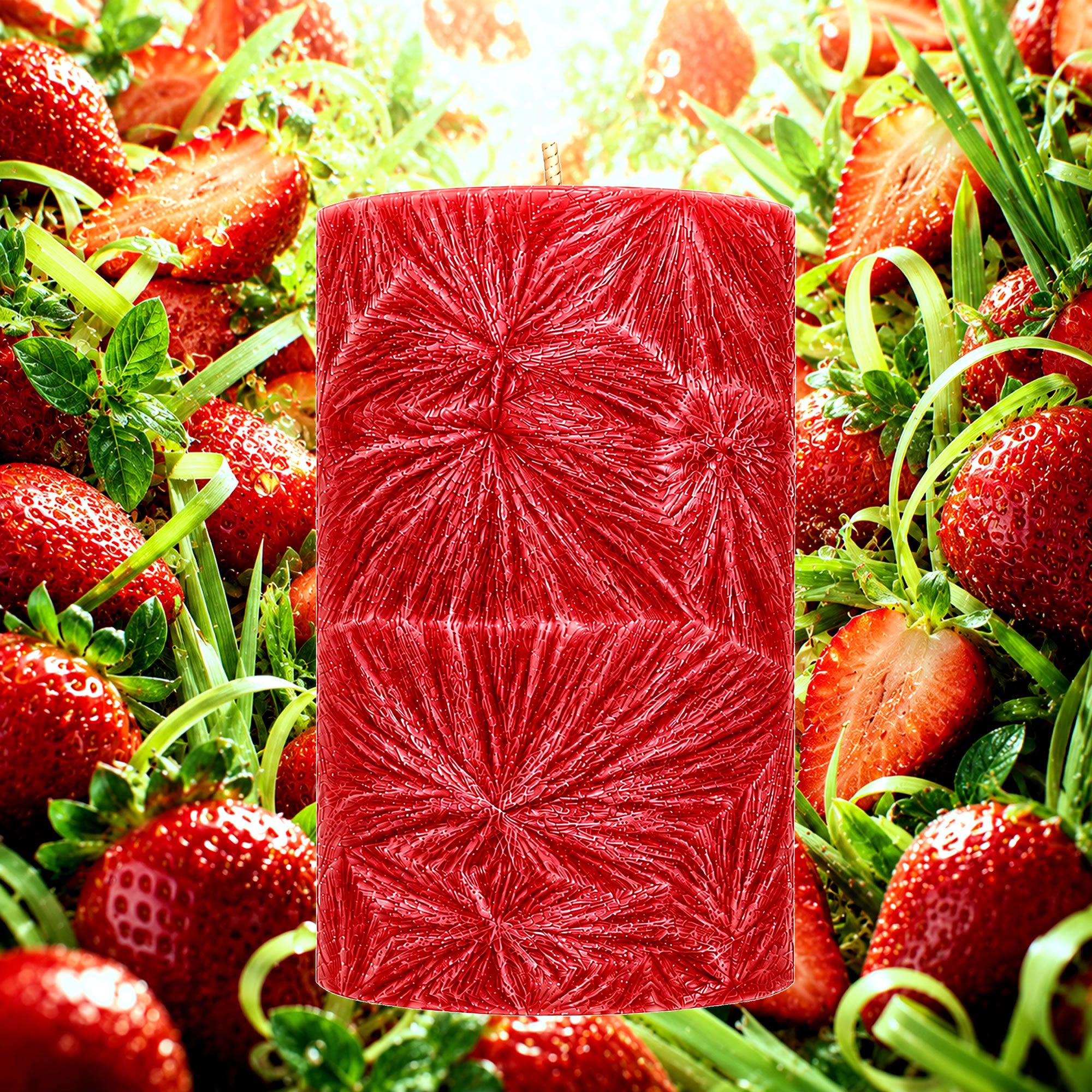 Strawberry Lemongrass Pillar Candle