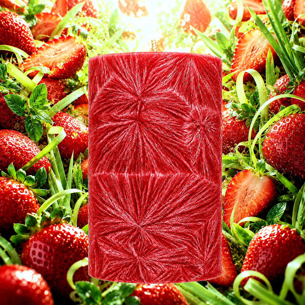 Strawberry Lemongrass Pillar Candle