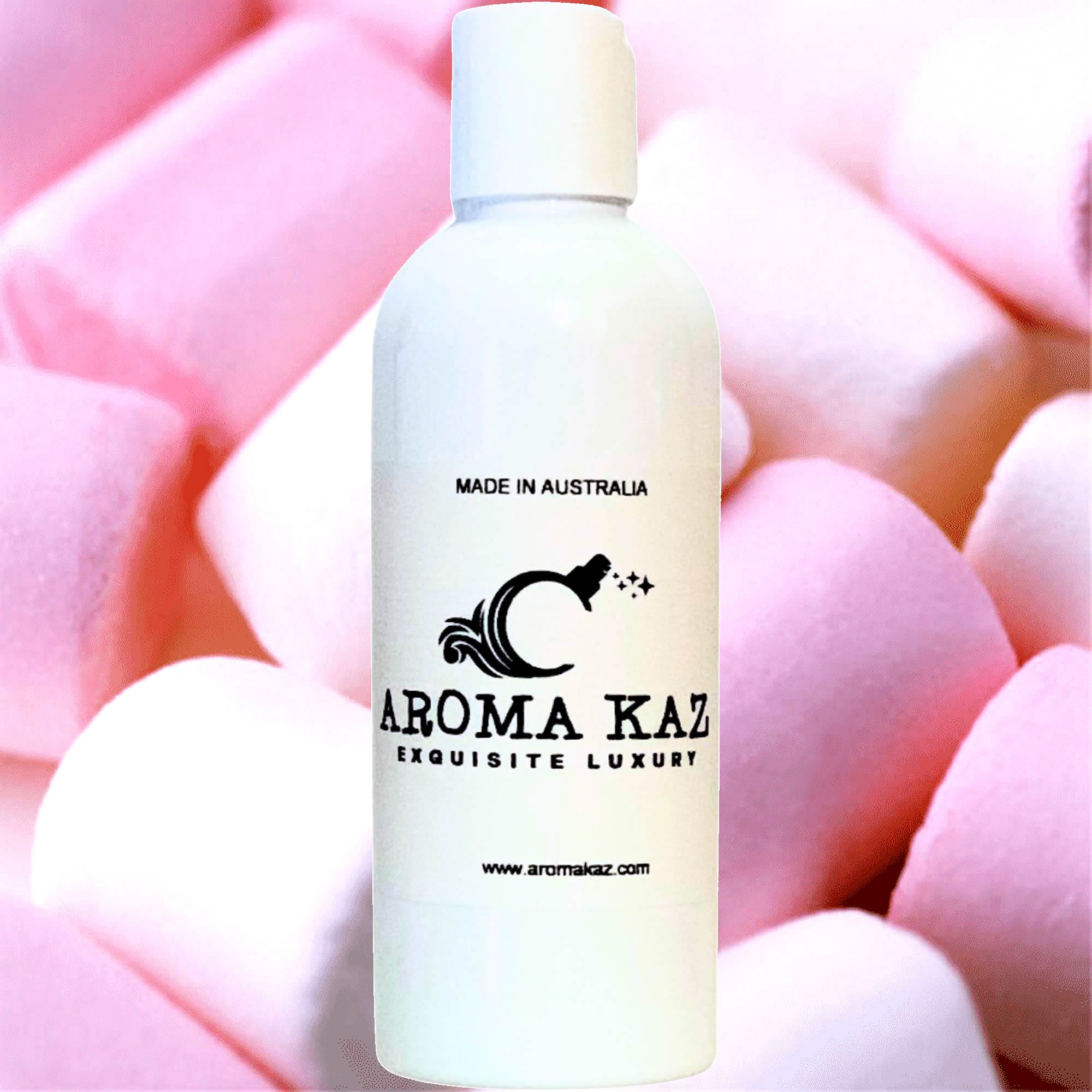 Strawberry Marshmallows Body Massage Oil – vegan, cruelty-free, plant-based hydrating oil with fluffy marshmallow and sweet strawberry aroma, handmade in Australia.