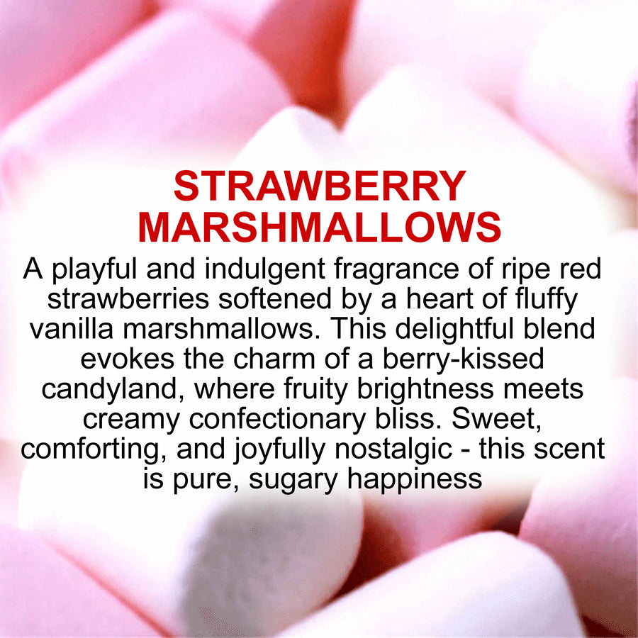 Strawberry Marshmallows Fragrance Roll On – vegan, cruelty-free perfume roll on featuring fluffy marshmallow and sweet strawberry aroma, handmade in Australia.