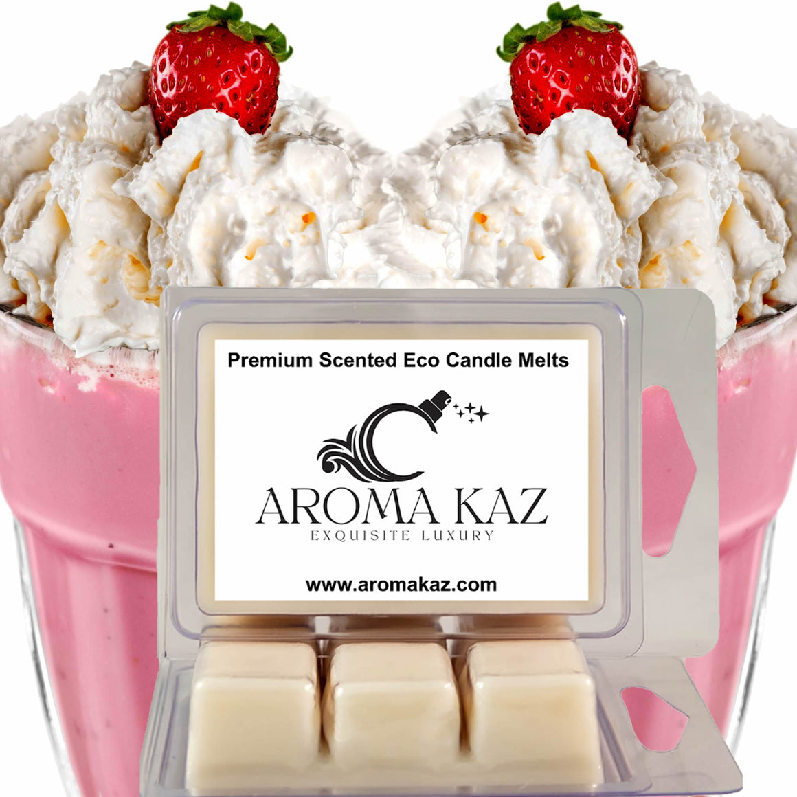 Strawberry Milkshake eco soy wax melts – vegan, cruelty-free featuring creamy strawberry milkshake sweetness, handmade in Australia.