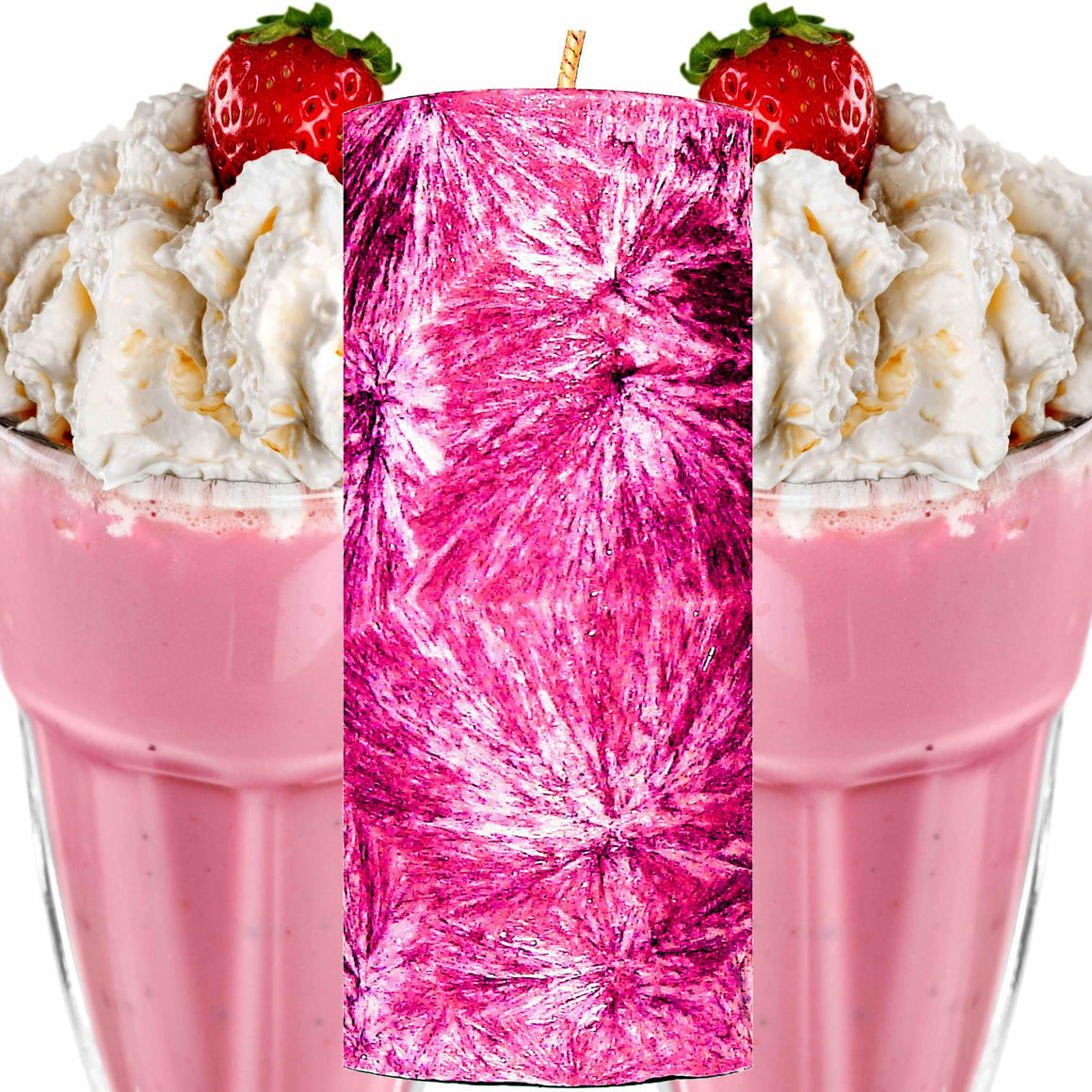 Strawberry Milkshake Pillar Candle – Plant-Based, Eco-Friendly, Vegan, Cruelty Free