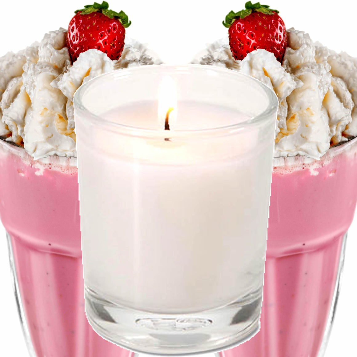 Strawberry Milkshake Eco Soy Votive Candles – Clean Burn, Plant-Based, Vegan & Pet Safe