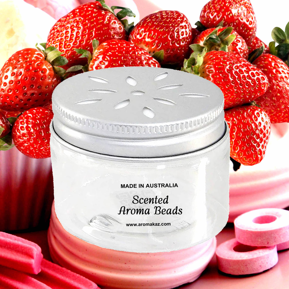 Strawberry Musk Air Freshener Aroma Beads - Room, Car, Pantry, Pet Areas, Linen