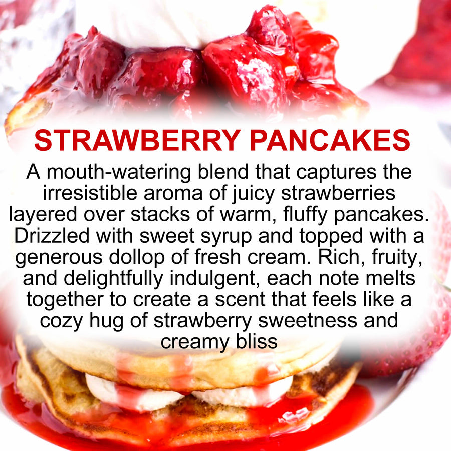 Strawberry Pancakes Body Spray Mist – vegan, cruelty-free body spray featuring warm pancakes topped with sweet strawberries and french vanilla, handmade in Australia.