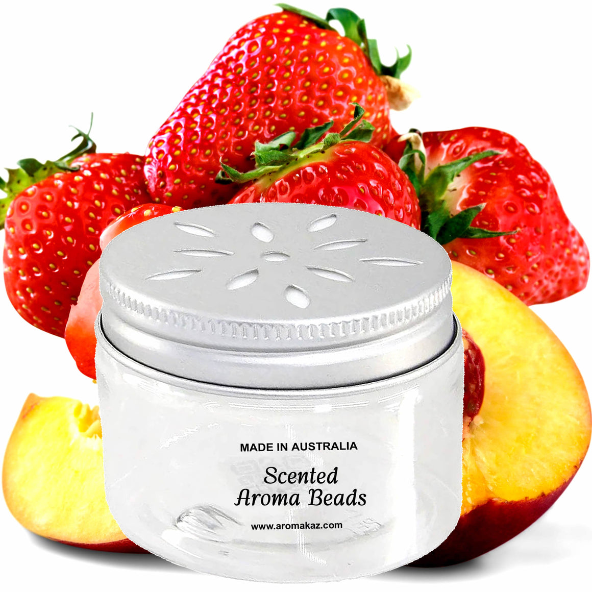 Strawberry Peaches Air Freshener Aroma Beads - Room, Car, Pantry, Pet Areas, Linen