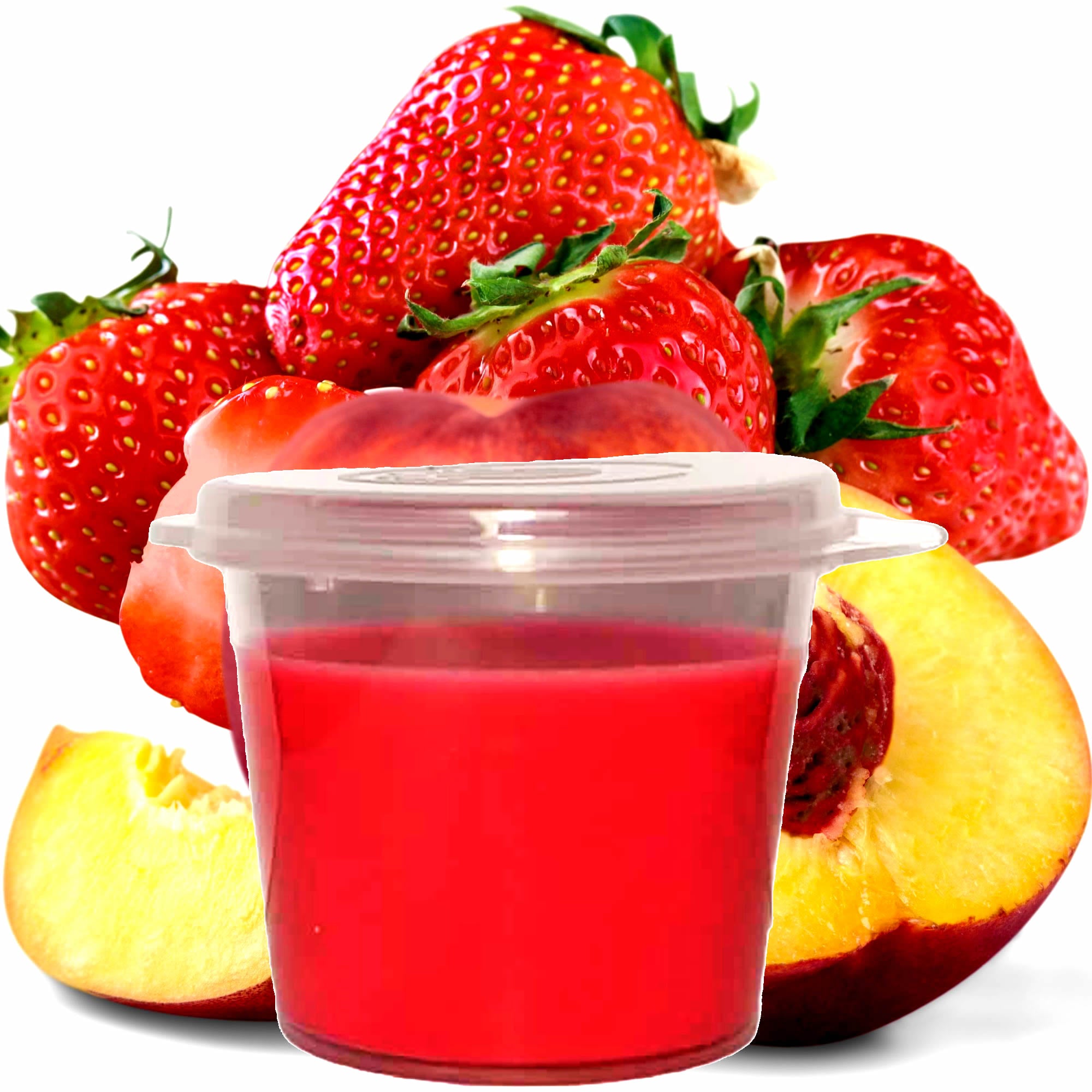 Strawberry Peaches eco soy wax melts – vegan, cruelty-free featuring ripe peaches and juicy strawberries, handmade in Australia.