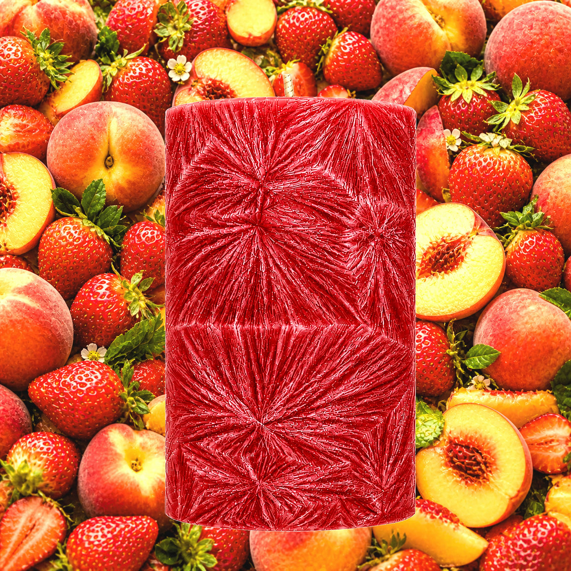 Strawberry Peaches Pillar Candle