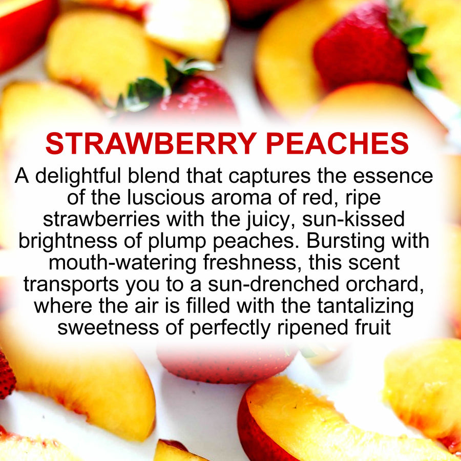 Strawberry Peaches Fragrance Roll On – vegan, cruelty-free perfume roll on featuring ripe peaches and juicy strawberries, handmade in Australia.