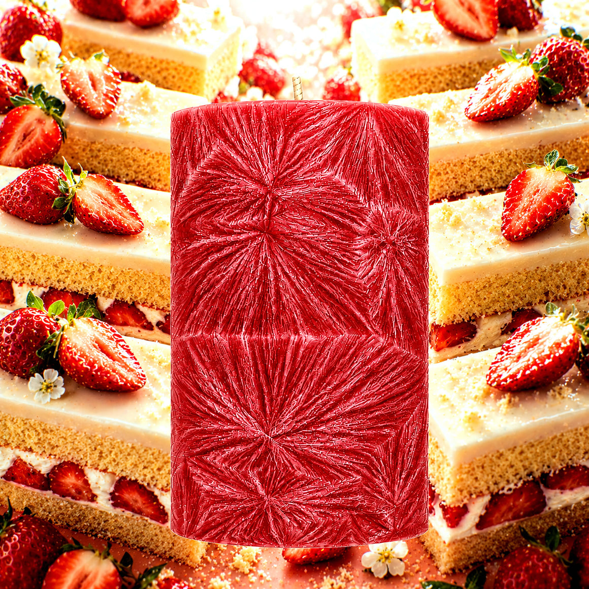 Strawberry Shortcake Pillar Candle