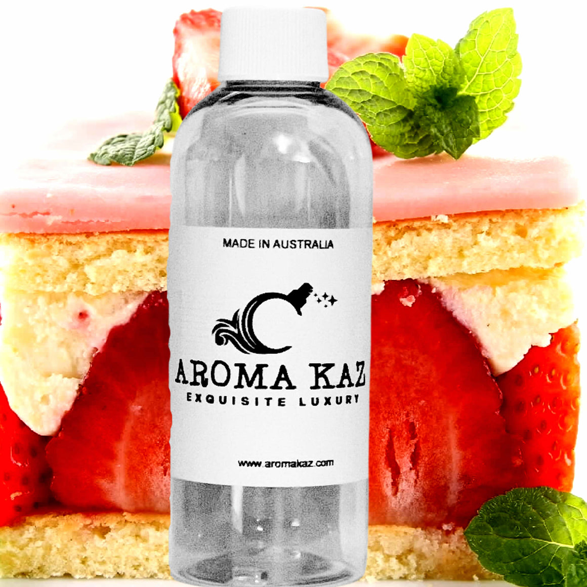 Strawberry Shortcake fragrance oil for candle making, soap making and perfume blending – vegan, cruelty-free featuring sweet strawberry shortcake and creamy vanilla, handmade in Australia.
