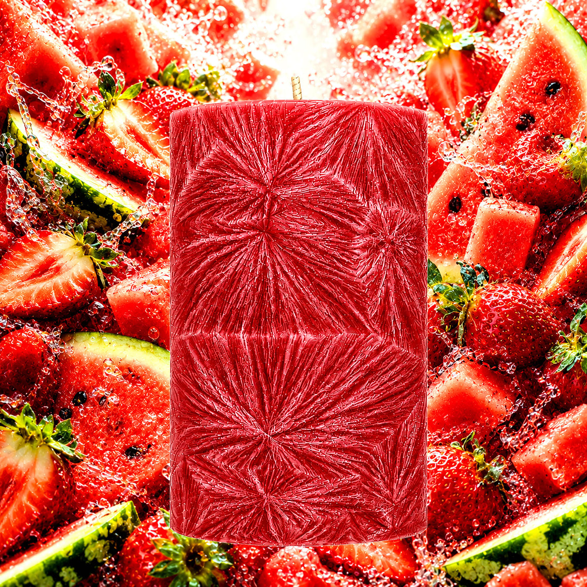 Strawberry Watermelon Pillar Candle