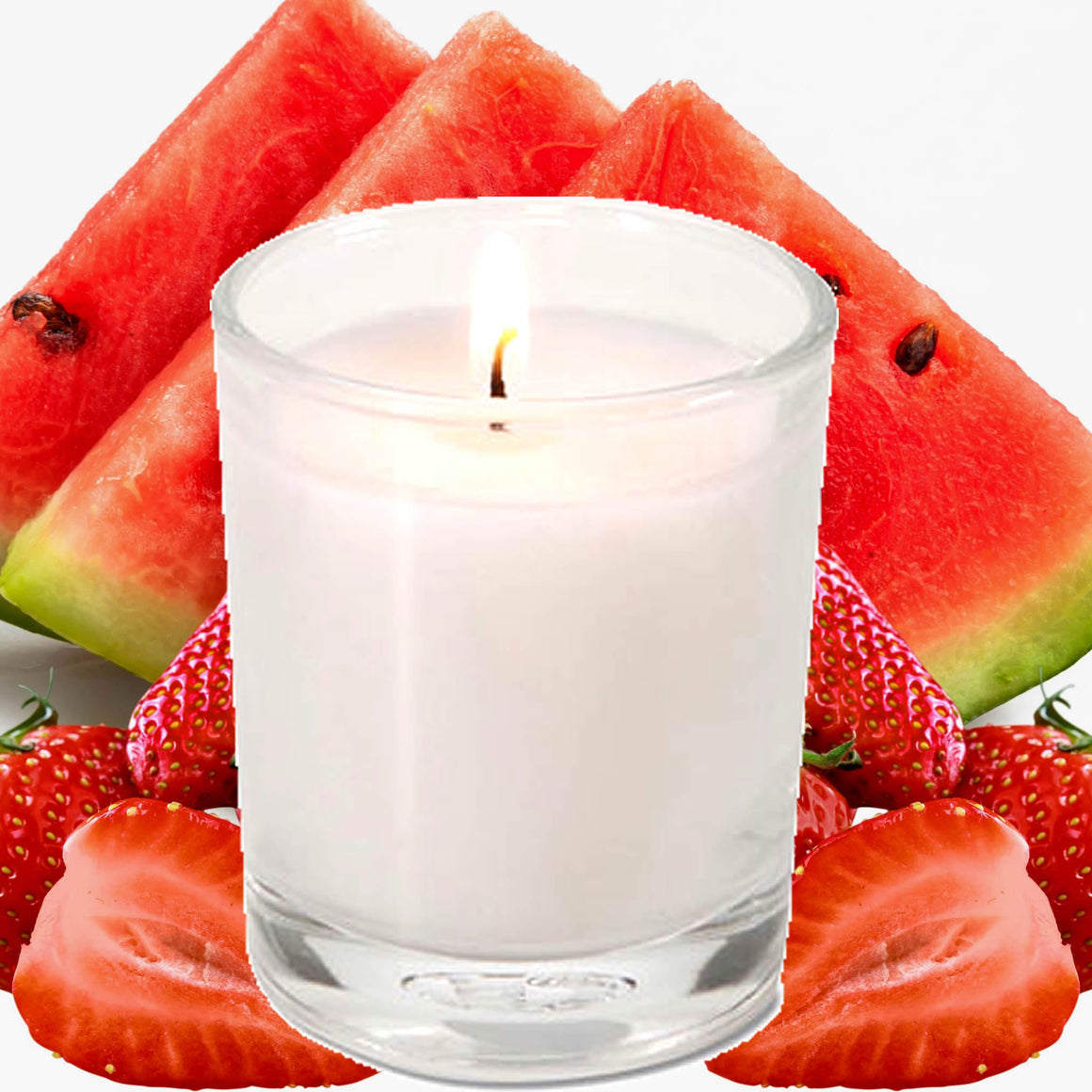 Strawberry Watermelon Eco Soy Votive Candles – Clean Burn, Plant-Based, Vegan & Pet Safe