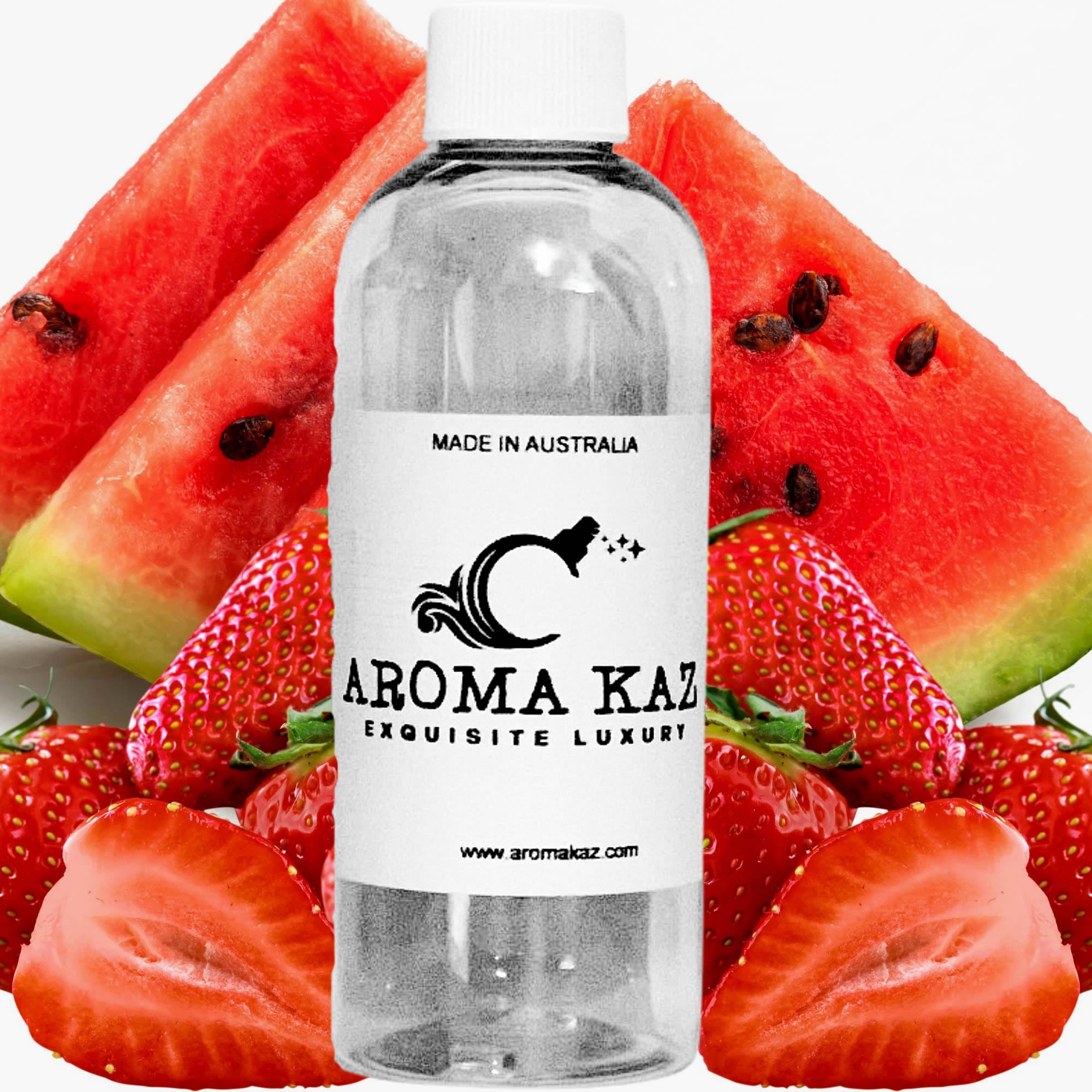 Strawberry Watermelon fragrance oil for candle making, soap making and perfume blending – vegan, cruelty-free featuring refreshing summer watermelon and plump juicy strawberries, handmade in Australia.