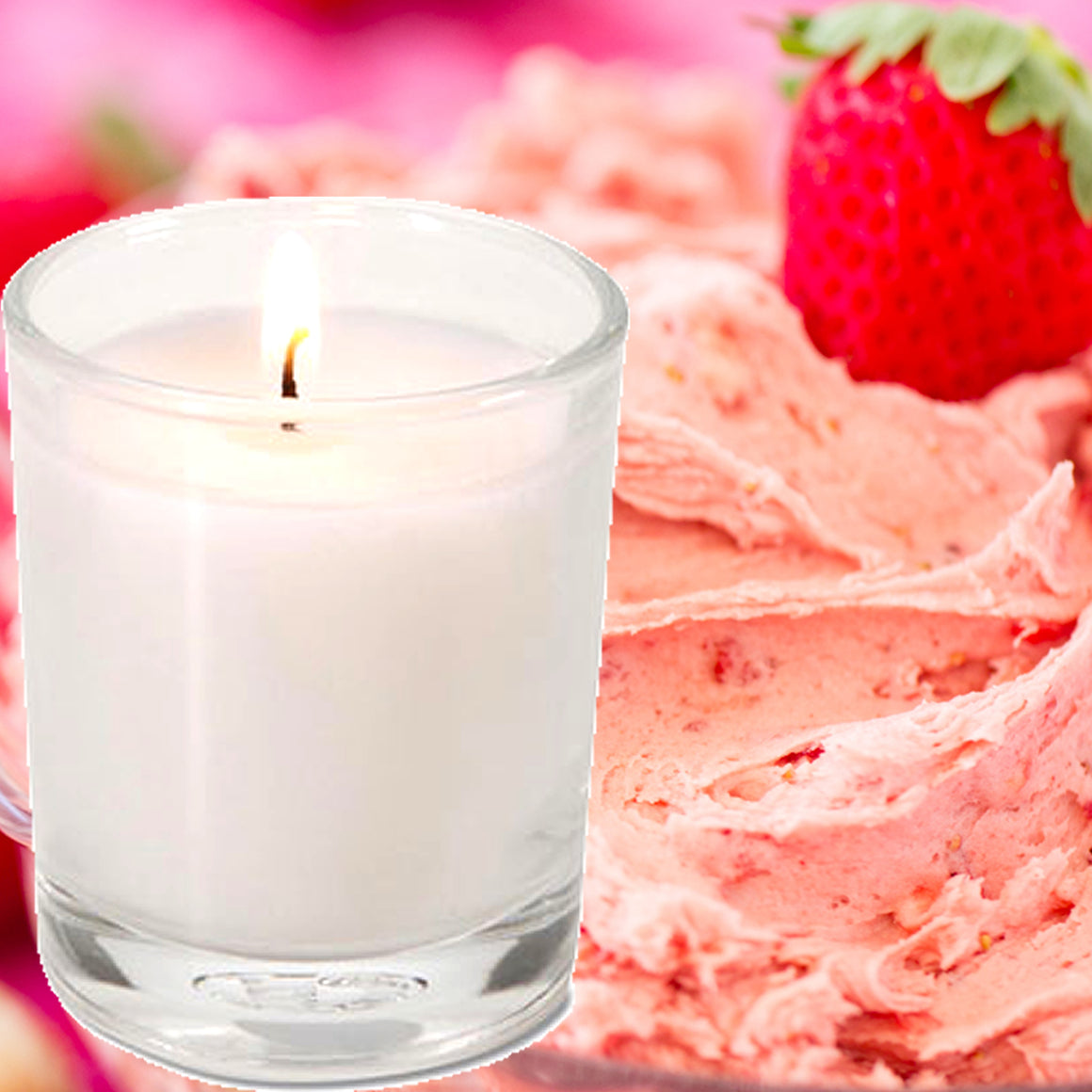 Strawberry Buttercream Scented Eco Soy Votive Candles Hand Poured