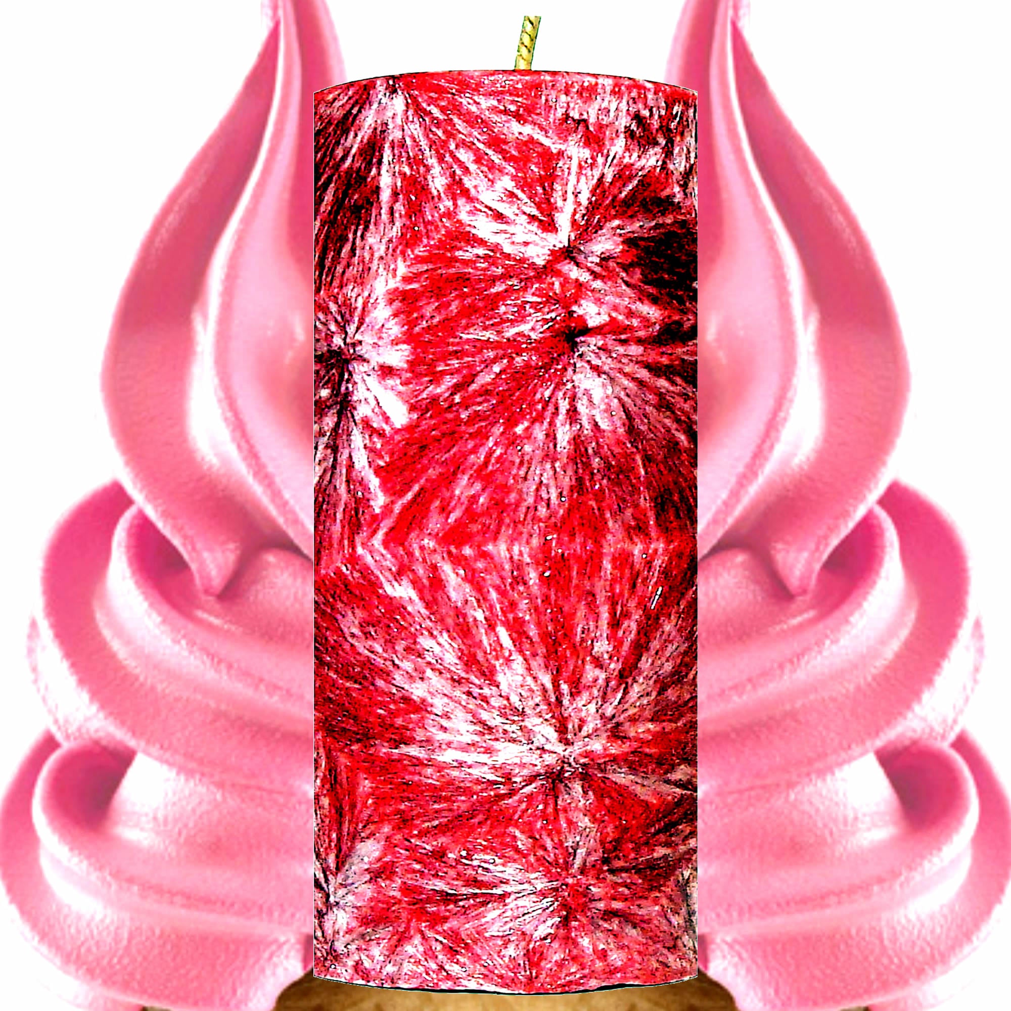 Strawberry Buttercream Pillar Candle – Plant-Based, Eco-Friendly, Vegan, Cruelty Free