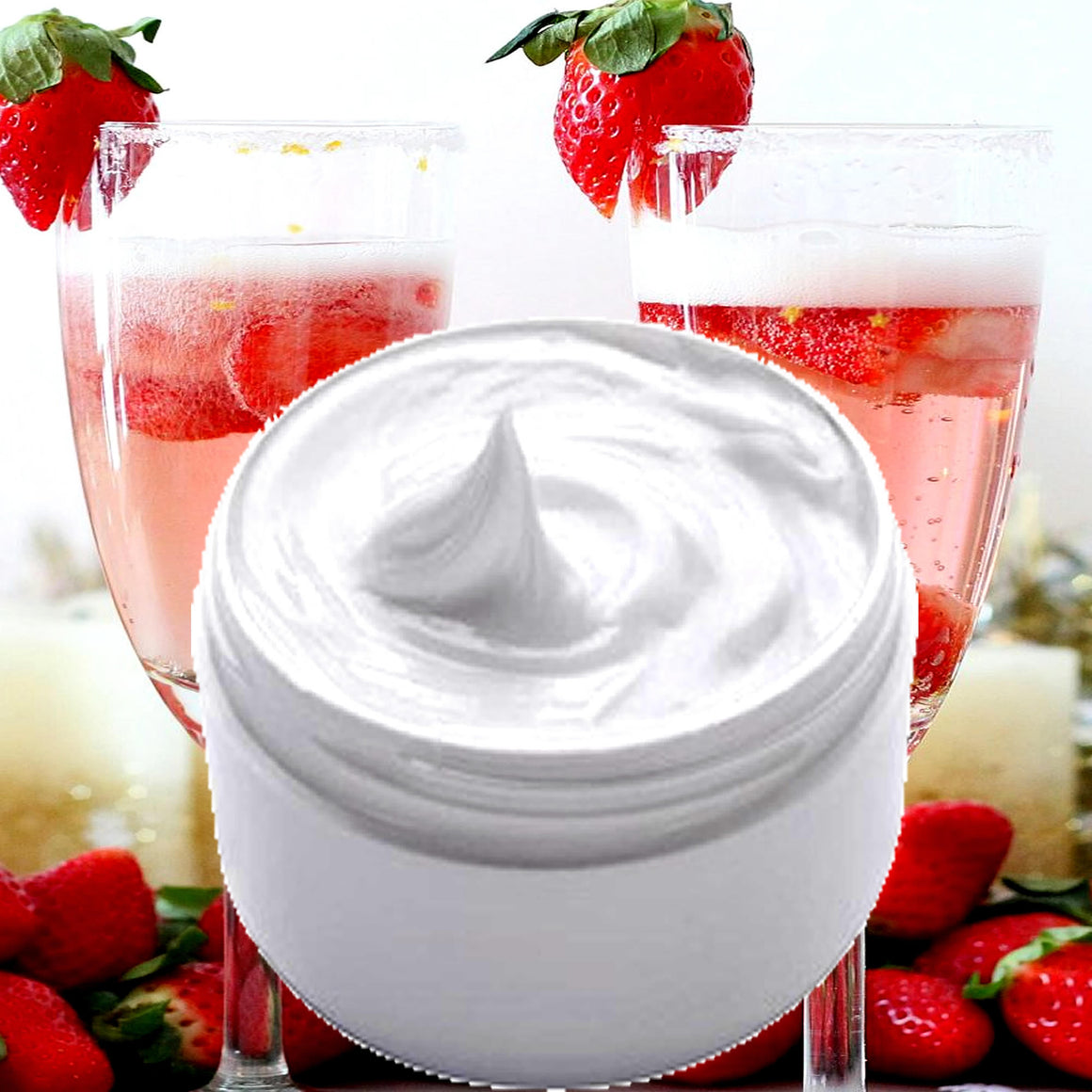 Strawberries & Champagne Hydrating vegan body and hand cream moisturizer. Handmade in Australia, cruelty free, long-lasting fragrance, perfect for all skin types and ideal as a gift for men or women.