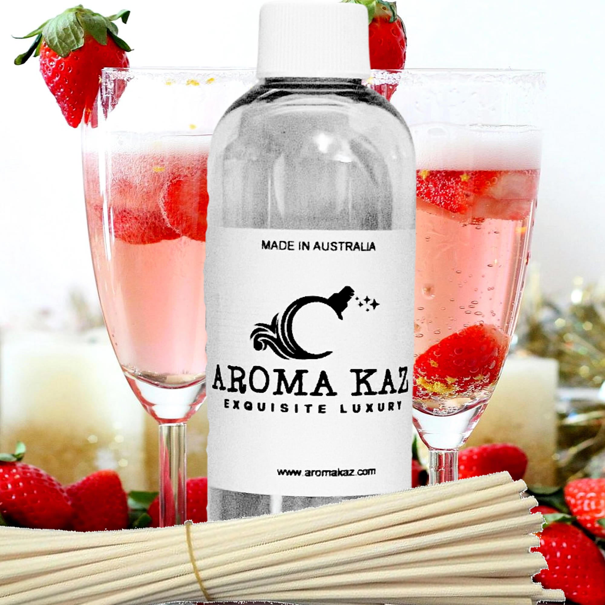 Strawberry Champagne Diffuser Fragrance Oil with Reeds – Vegan Cruelty-Free Home Aroma