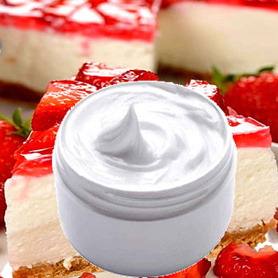 Strawberry Cheesecake Hydrating vegan body and hand cream moisturizer. Handmade in Australia, cruelty free, long-lasting fragrance, perfect for all skin types and ideal as a gift for men or women.