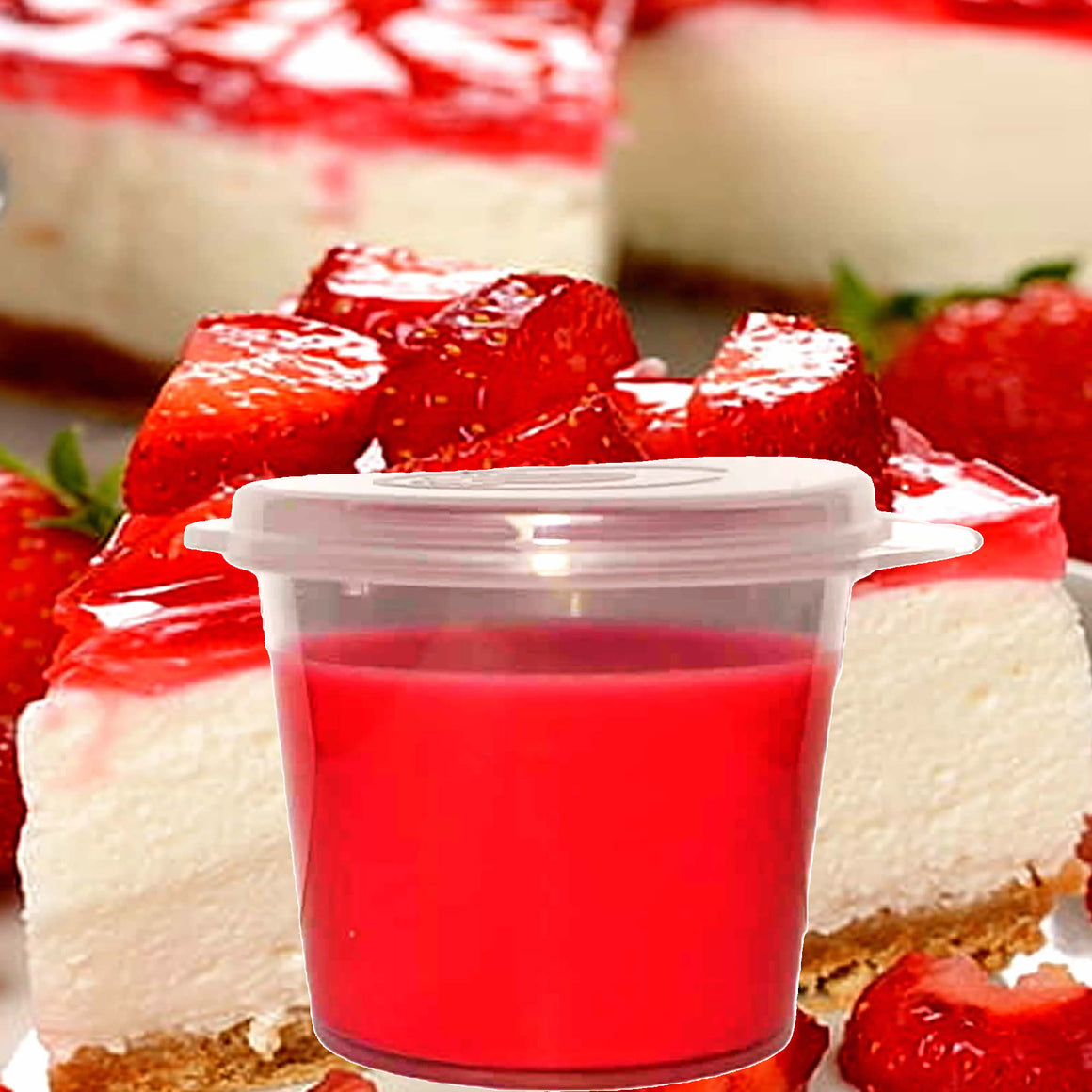 Strawberry Cheesecake Soy Candle Melt Shot Pots – Plant-Based, Vegan, Cruelty-Free, Hand-Poured