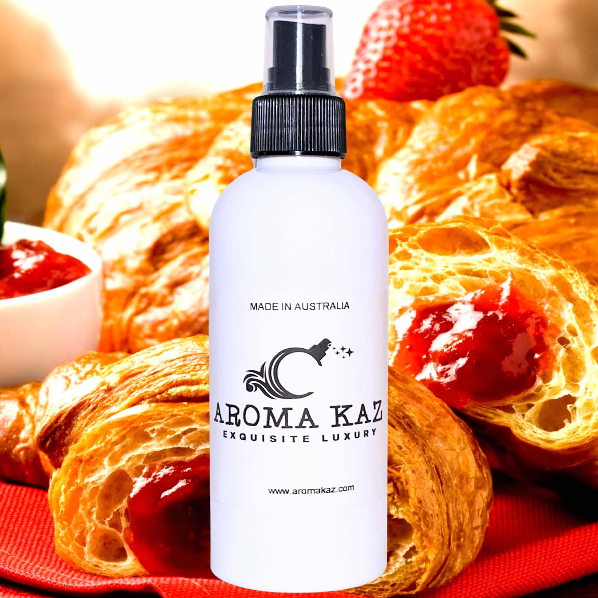 Strawberry Croissants Car Air Freshener Spray – Plant-Based, Vegan, Cruelty-Free & Pet Safe