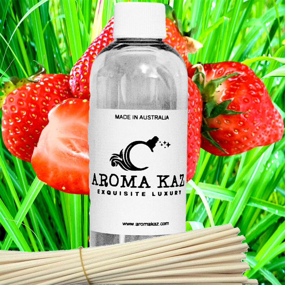 Strawberry Lemongrass Diffuser Fragrance Oil Refill – Vegan, Cruelty-Free, Made in Australia – Long-Lasting Air Freshener for use with Rattan Reeds – Not for Electric Diffusers