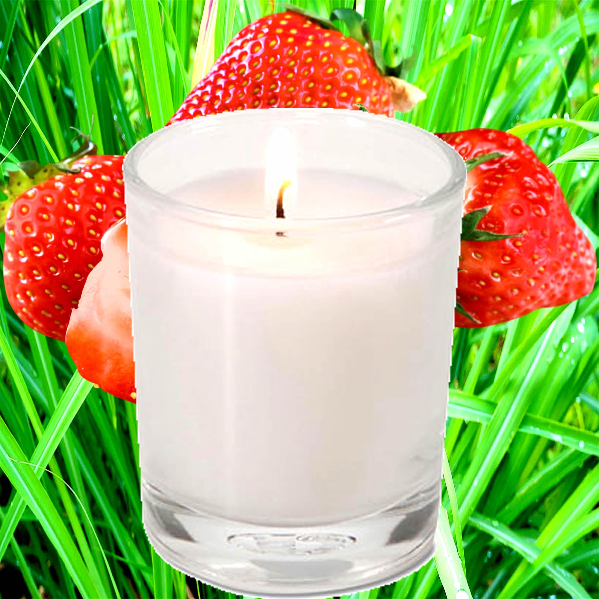 Strawberry Lemongrass Eco Soy Votive Candles – Clean Burn, Plant-Based, Vegan & Pet Safe