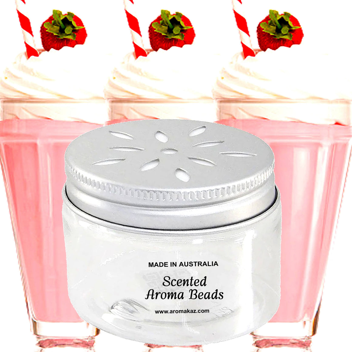 Strawberry Milkshake Air Freshener Aroma Beads - Room, Car, Pantry, Pet Areas, Linen