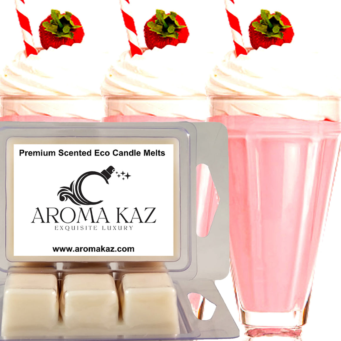 Strawberry Milkshake Eco Soy Candle Wax Melts Clam Packs