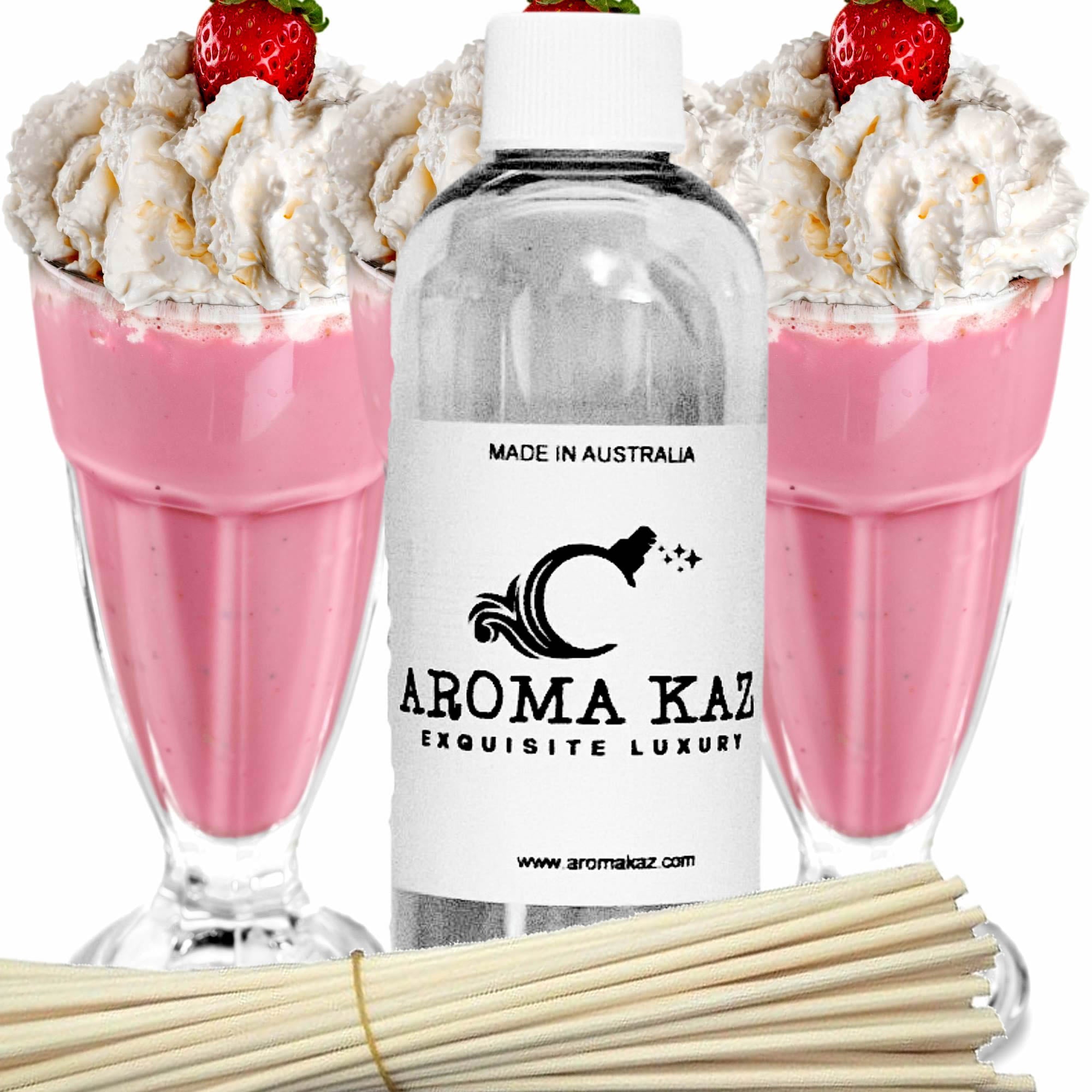 Strawberry Milkshake Diffuser Fragrance Oil with Reeds – Vegan Cruelty-Free Home Aroma