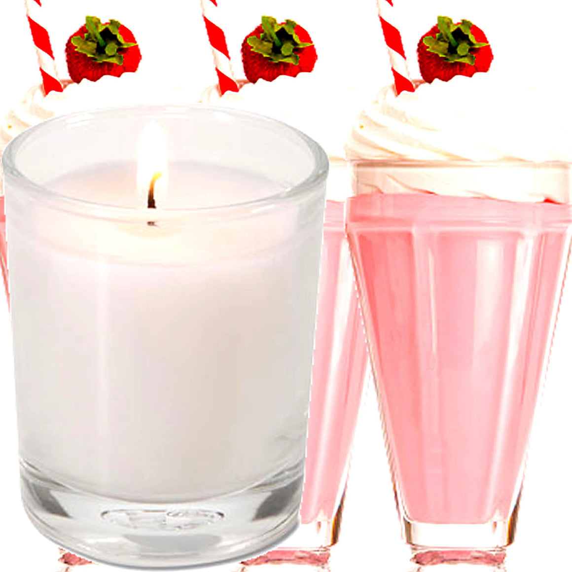 Strawberry Milkshake Scented Eco Soy Votive Candles Hand Poured