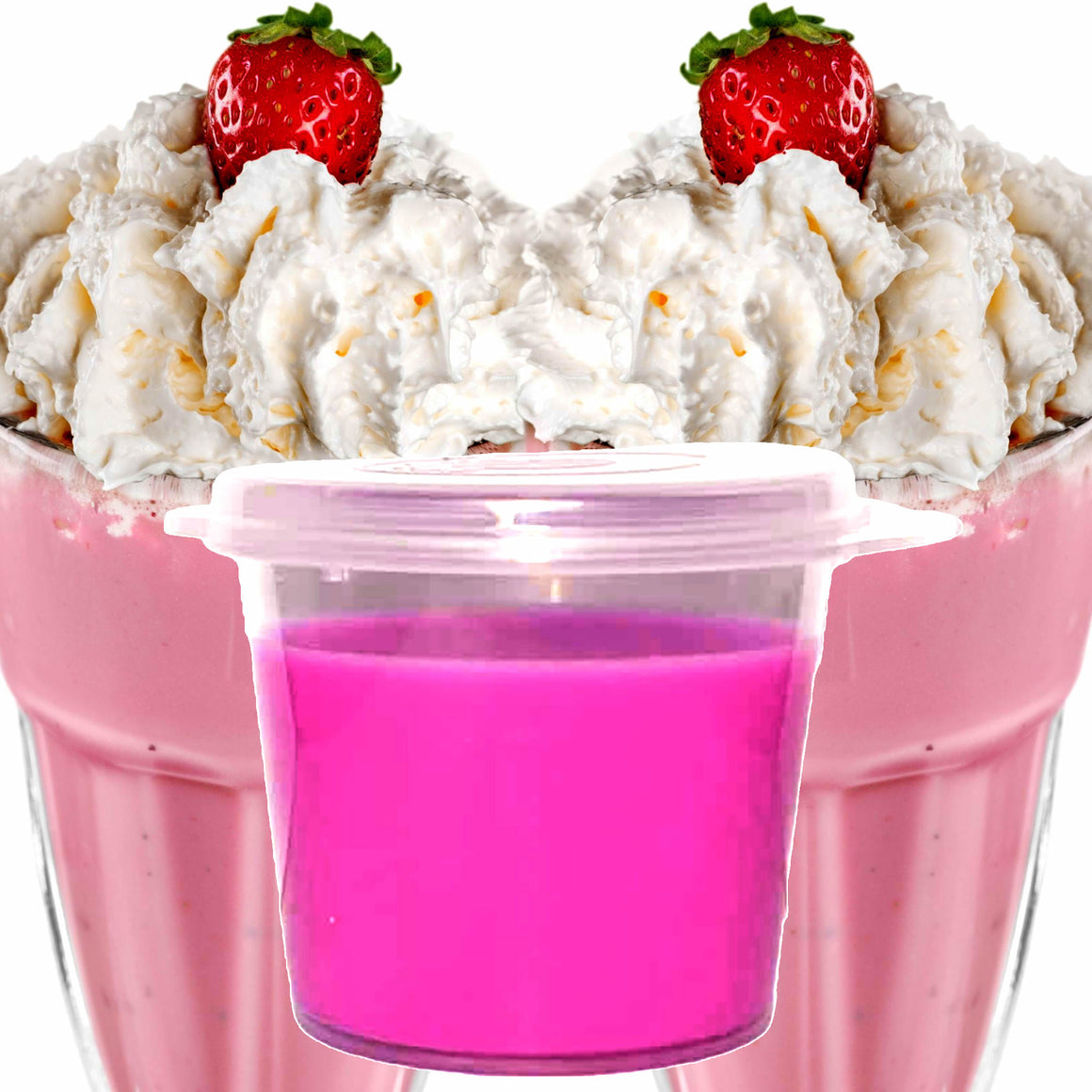 Strawberry Milkshake Soy Candle Melt Shot Pots – Plant-Based, Vegan, Cruelty-Free, Hand-Poured