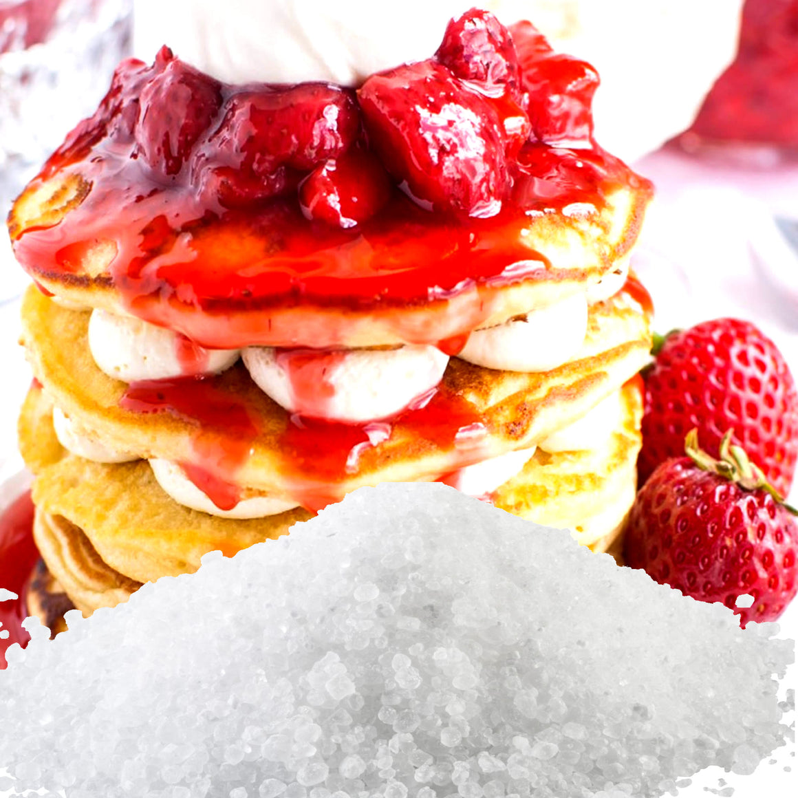 Strawberry Pancakes Vegan bath salts and bath soak crystals, cruelty-free and made in Australia. Highly scented, suitable for women and men. Perfect relaxation gift for him or her.