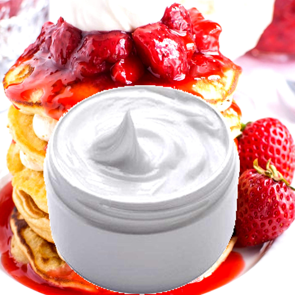 Strawberry Pancakes Hydrating vegan body and hand cream moisturizer. Handmade in Australia, cruelty free, long-lasting fragrance, perfect for all skin types and ideal as a gift for men or women.