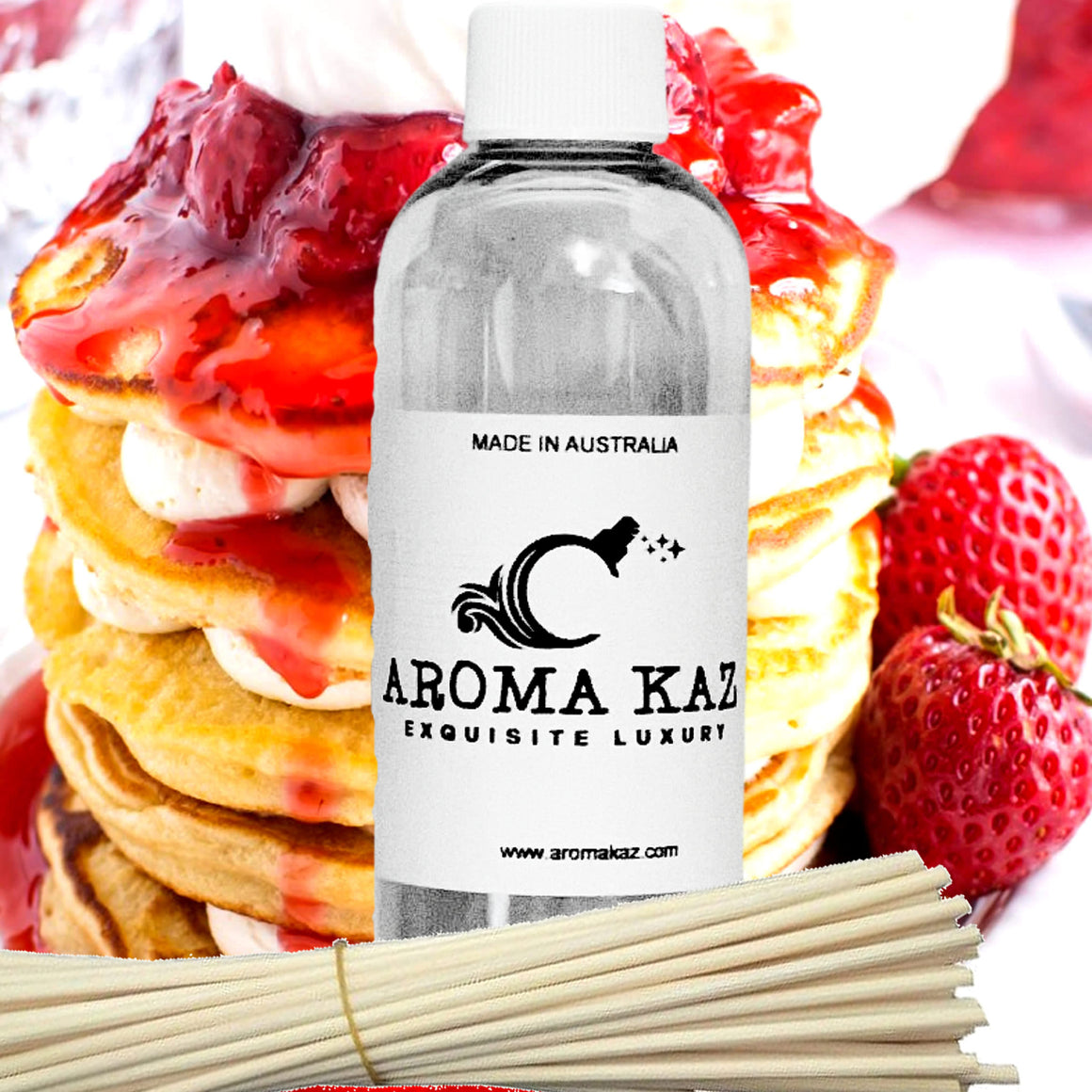 Strawberry Pancakes Diffuser Fragrance Oil with Reeds – Vegan Cruelty-Free Home Aroma