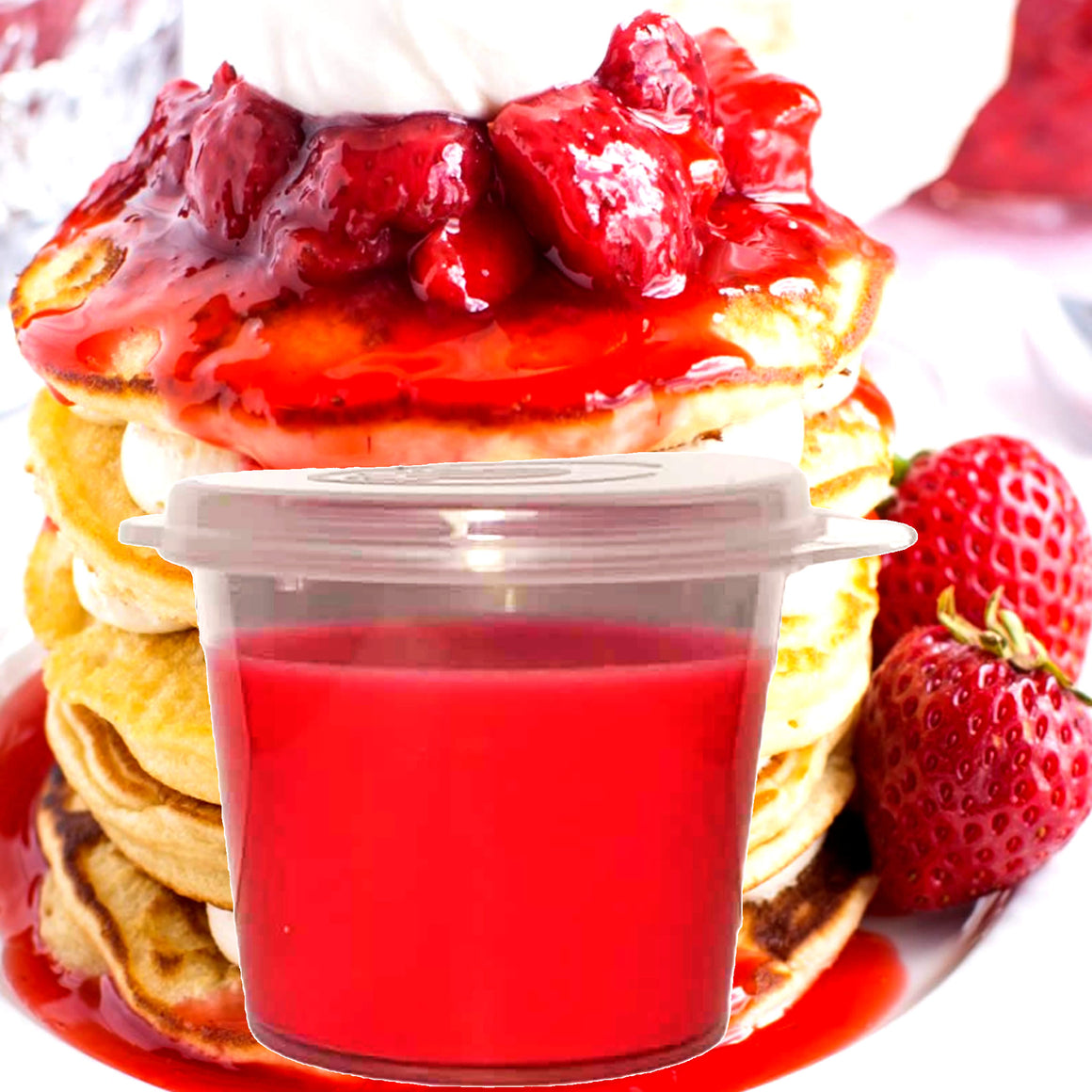 Strawberry Pancakes Soy Candle Melt Shot Pots – Plant-Based, Vegan, Cruelty-Free, Hand-Poured